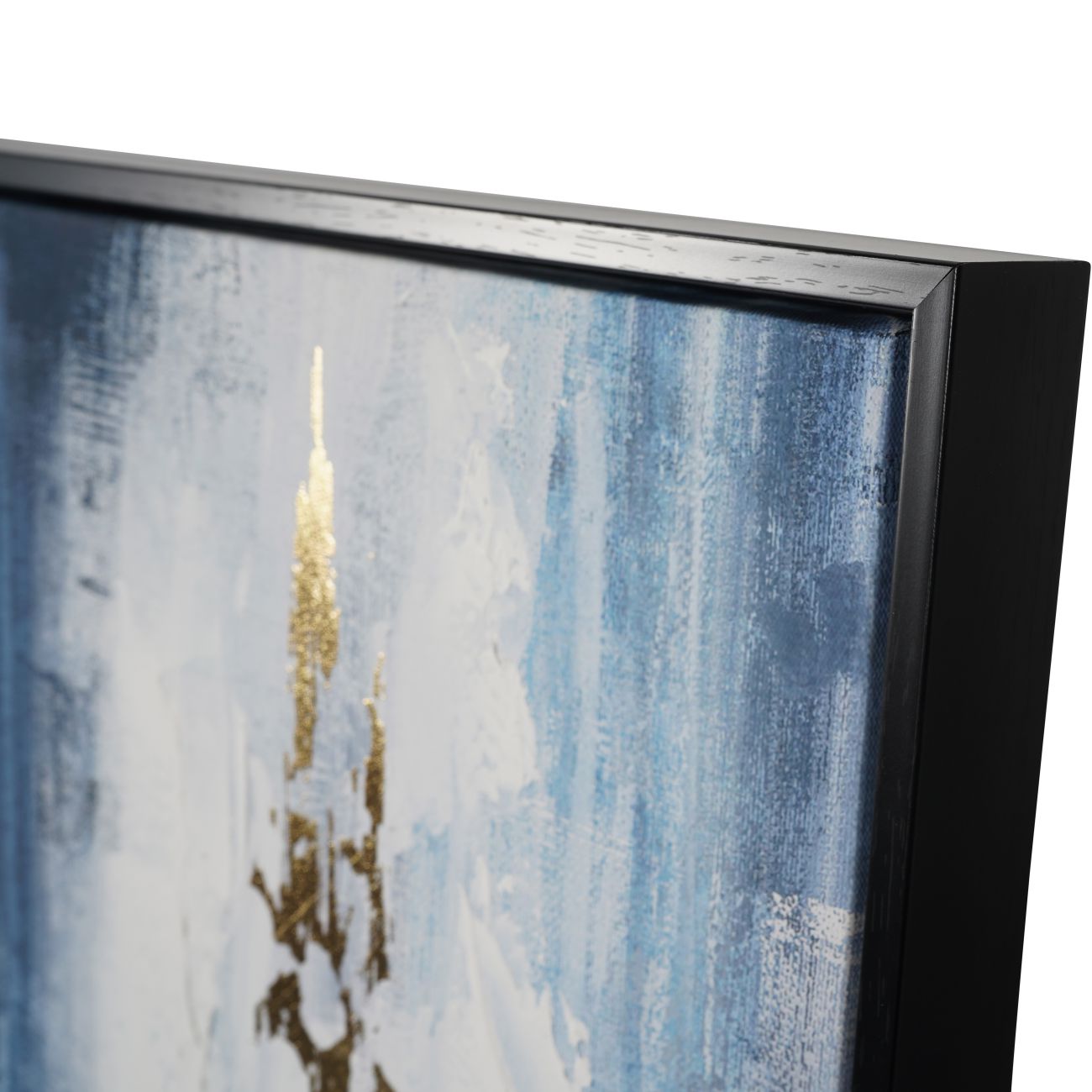 Urbanite Blue Distressed Foiled Framed Canvas Wall Art